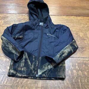Columbia Kids' Sz 2T camo (A) Black and Brown Hooded fleece jacket